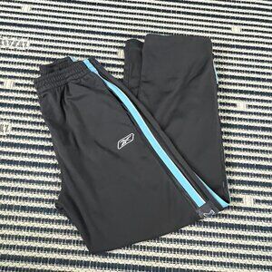 Reebok Gray & Blue Boys Track Pants w/ Snap Ankle Closure